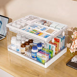 Moonval Craft Storage Box, Clear Organizer with Removable Tray & Lid for Art, Sewing & School Supplies