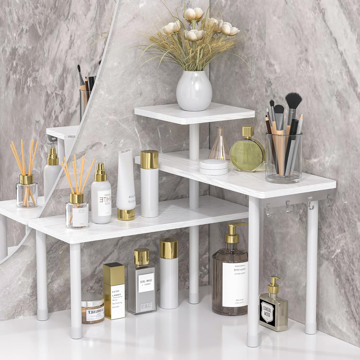 Moonval Countertop Organizer,  Corner Shelf for Kitchen, Bathroom, Coffee Station & Vanity