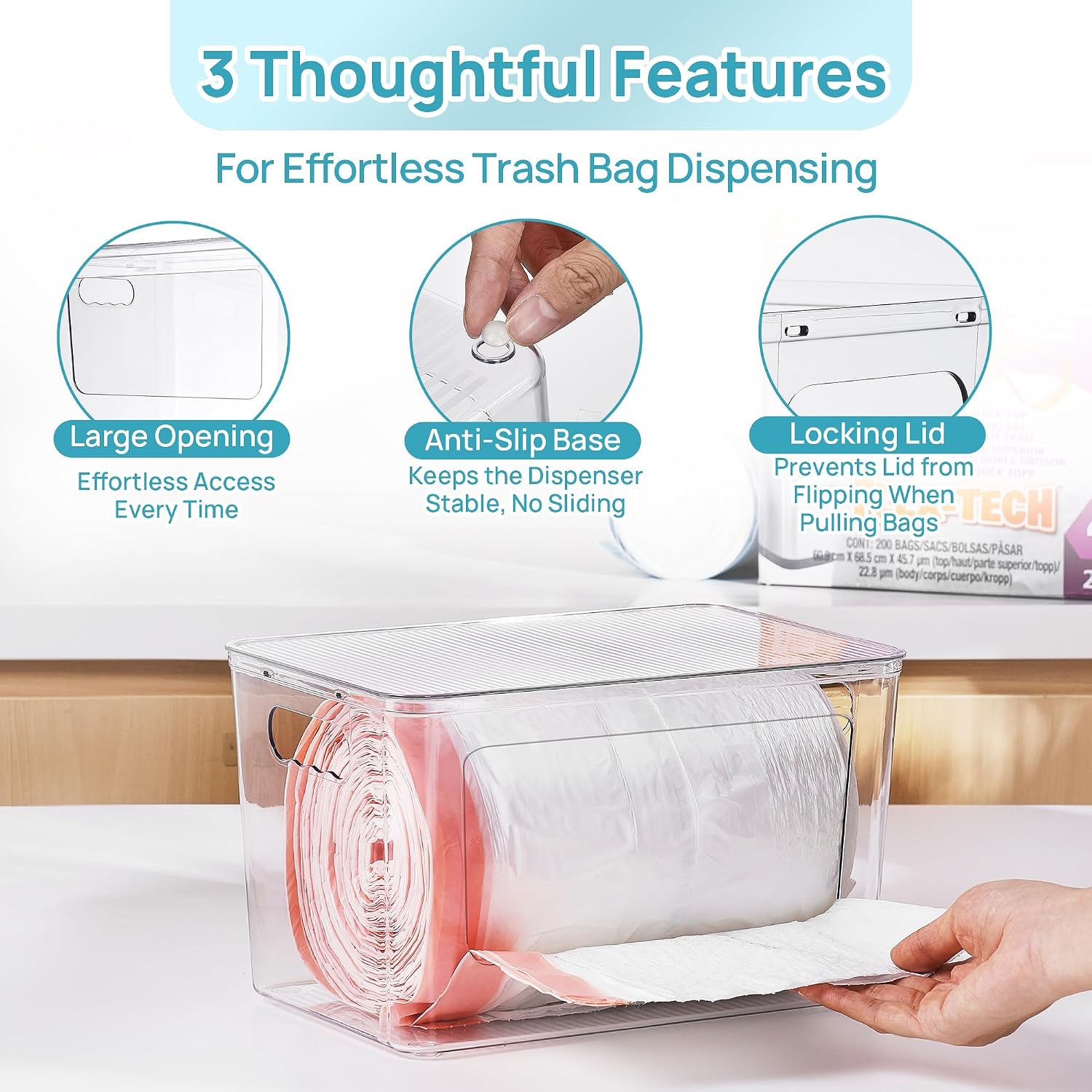 Moonval Plastic Storage Bins, 6-Pack 32 Qt Clear Stackable Containers with Lids for Home Organization