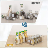 Moonval Food Storage Organizer Bins, Clear Pantry Containers with 4 Compartments for Snacks & Packets