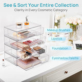 Moonval Clear Storage Drawers, Stackable Acrylic Organizers for Makeup & Bathroom