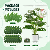 Moonval Artificial Monstera Plant, 28-Inch Tall Faux Floor Plant for Indoor & Outdoor Home Decor