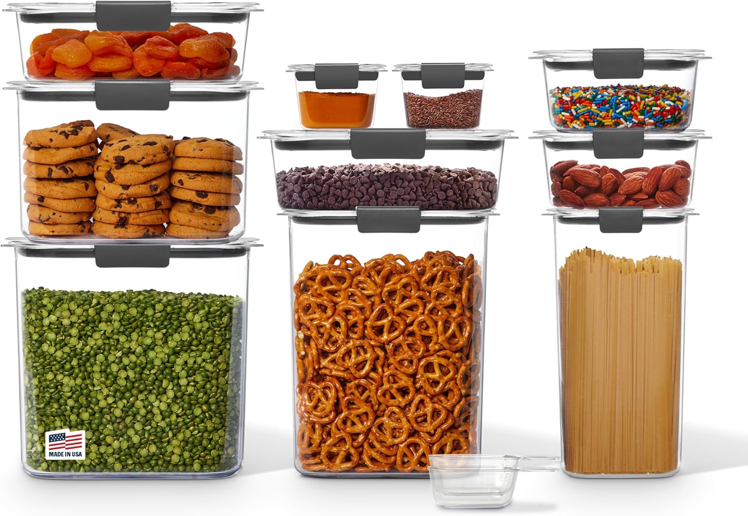 Moonval Food Storage Containers, 8-Piece Airtight BPA-Free Pantry Canister Set, Leakproof & Dishwasher Safe