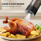 Moonval Electric Salt & Pepper Grinder Set, Rechargeable Automatic Mills with Adjustable Coarseness, Black
