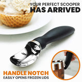 Moonval Ice Cream Scoop, Heavy-Duty Metal Scooper for Ice Cream, Cookie Dough & Frozen Desserts