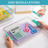 Moonval Plastic Storage Bins, Clear Stackable Containers with Lids for Crafts & Home Storage
