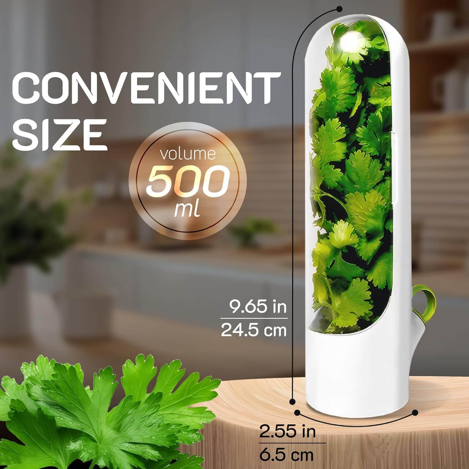 Moonval Herb Keeper Pod, Fresh Herb Storage Container for Cilantro, Parsley & Leafy Greens