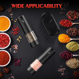 Moonval Electric Salt & Pepper Grinder Set, Automatic Battery-Operated Mills with Adjustable Coarseness