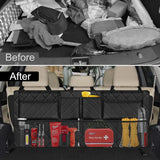 Moonval Car Trunk Organizer, Collapsible Large-Capacity Backseat Storage Bag with 8 Pockets for SUVs & Trucks