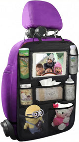 Moonval Backseat Car Organizer, Seat Protector with Tablet Holder & Multi-Pocket Storage for Kids