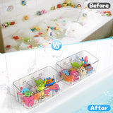 Moonval Bath Toy Organizer, Quick-Dry Mesh Storage Bins with 3 Compartments for Baby & Kids Toys
