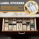Moonval Bamboo Drawer Dividers, Adjustable Organizers with Inserts & Labels for Kitchen & Dressers