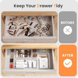 Moonval Clear Drawer Organizer Set, 5-Size Makeup & Desk Organizer Trays for Bathroom, Vanity & Office