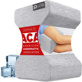 Moonval Knee Pillow, Memory Foam Leg Cushion for Side Sleepers with Washable Cover, White