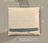 Moonval Cotton Saree Storage Cover, Breathable Zippered Garment Organizer for Travel