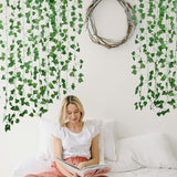 Moonval Artificial Ivy Garland, 12-Pack Hanging Greenery Vines for Home & Outdoor Decor, 84 ft