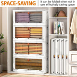 Moonval Stackable Storage Bins, Foldable Containers with Lids & Wheels