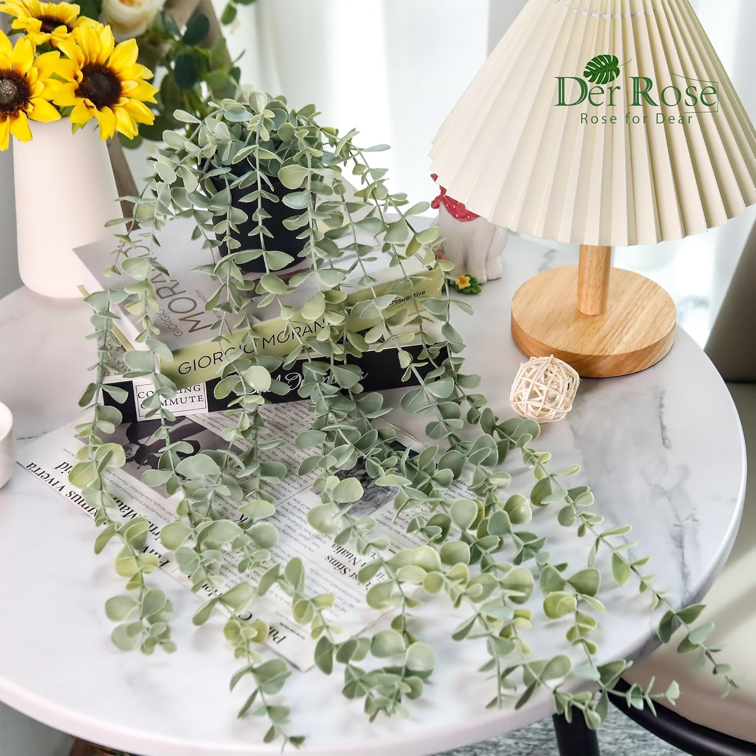 Moonval Artificial Hanging Plant, Faux Greenery for Bathroom, Wall Shelf & Home Decor