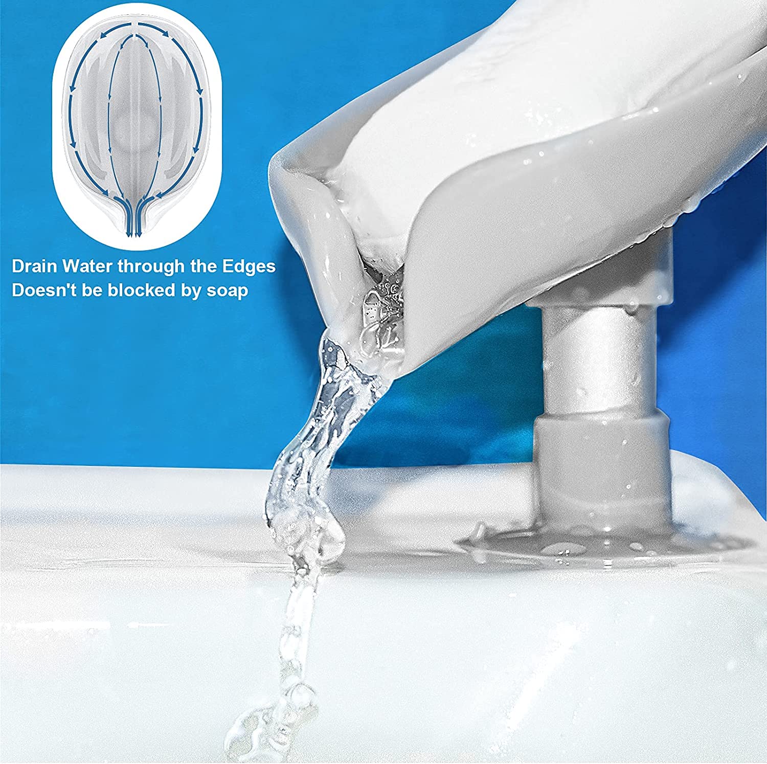 Moonval Leaf Soap Holder, Self-Draining Suction Cup Dish for Bathroom & Kitchen