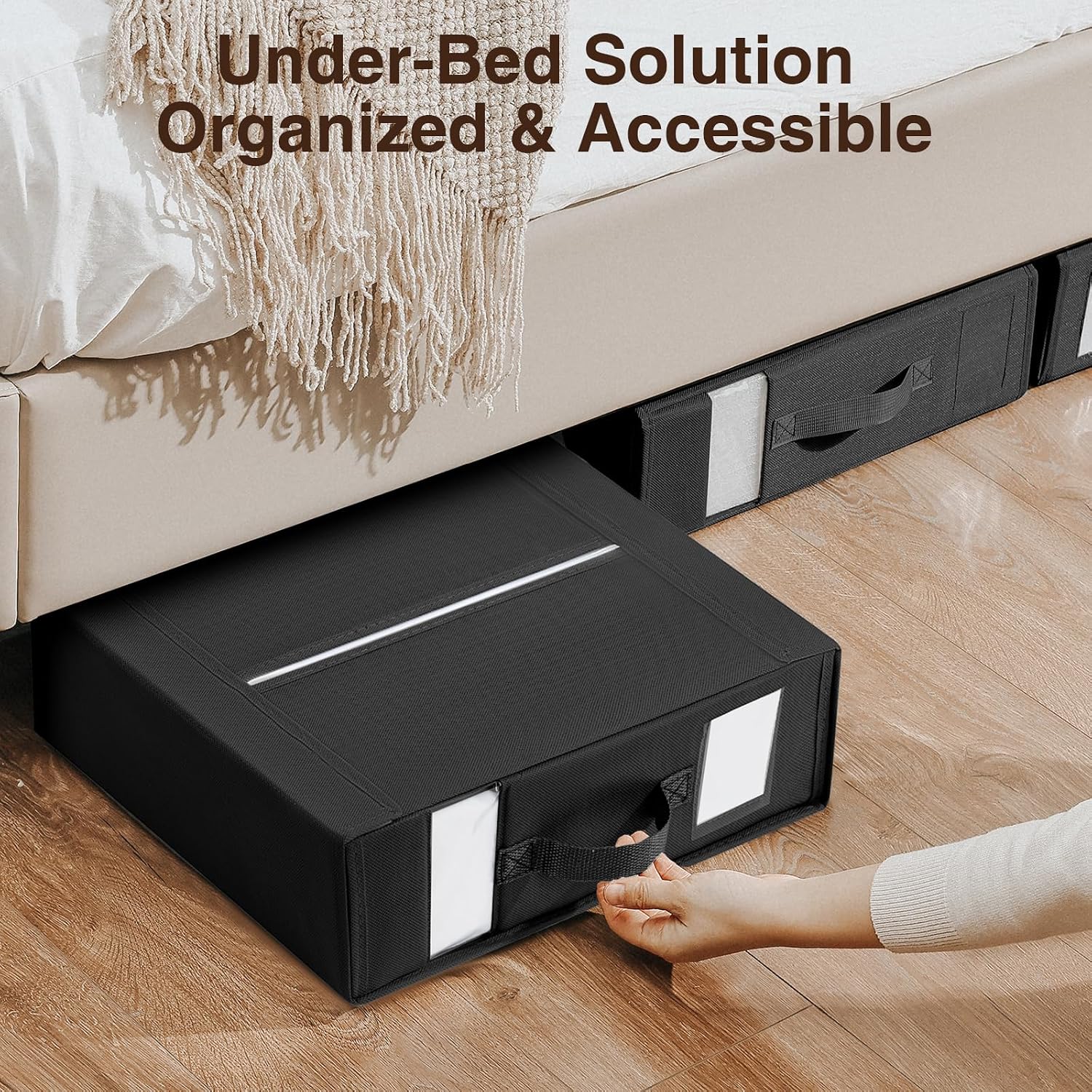 Moonval Bed Sheet Organizers, 6-Pack Foldable Linen Storage Boxes for Bedding, Blankets & Towels