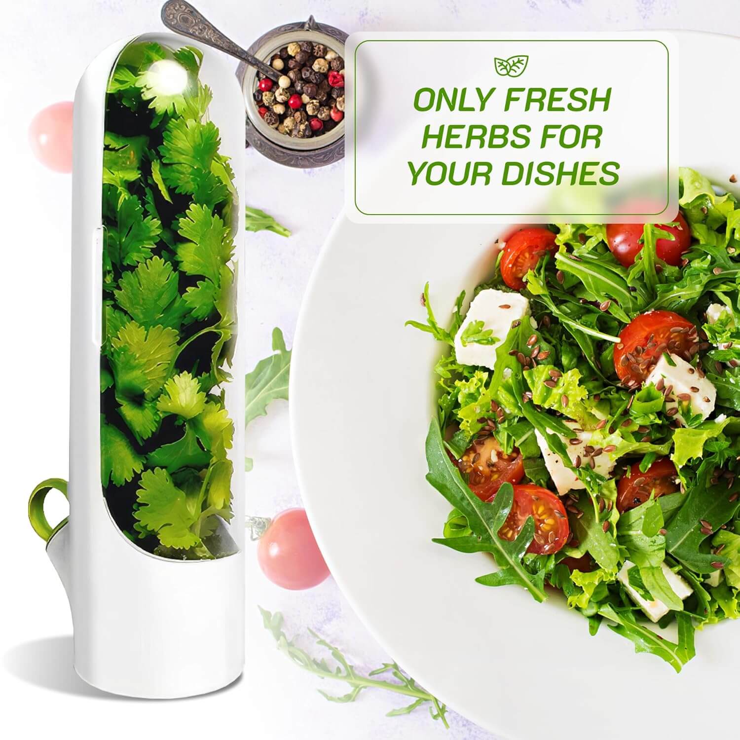 Moonval Herb Keeper Pod, Fresh Herb Storage Container for Cilantro, Parsley & Leafy Greens