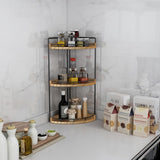 Moonval Corner Countertop Organizer, 3-Tier Wooden Shelf for Bathroom, Kitchen, Vanity & Dresser