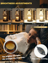 Moonval Candle Warmer Lamp, Dimmable Wax Melt Warmer with Timer & 2 Bulbs for Jar Candles