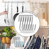 Moonval Heavy-Duty S Hooks, Metal Hanging Hooks for Kitchen, Closet & Garage