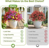 Moonval Artificial Daisy Flowers, 24 Bundles UV-Resistant Faux Outdoor Plants for Home & Garden Decor