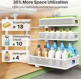 Moonval Under Sink Organizer, 3-Tier Height-Adjustable Sliding Metal Cabinet Shelf for Kitchen & Bathroom