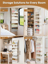Moonval Over-the-Door Organizer, 6-Shelf Hanging Storage with 13 Mesh Pockets