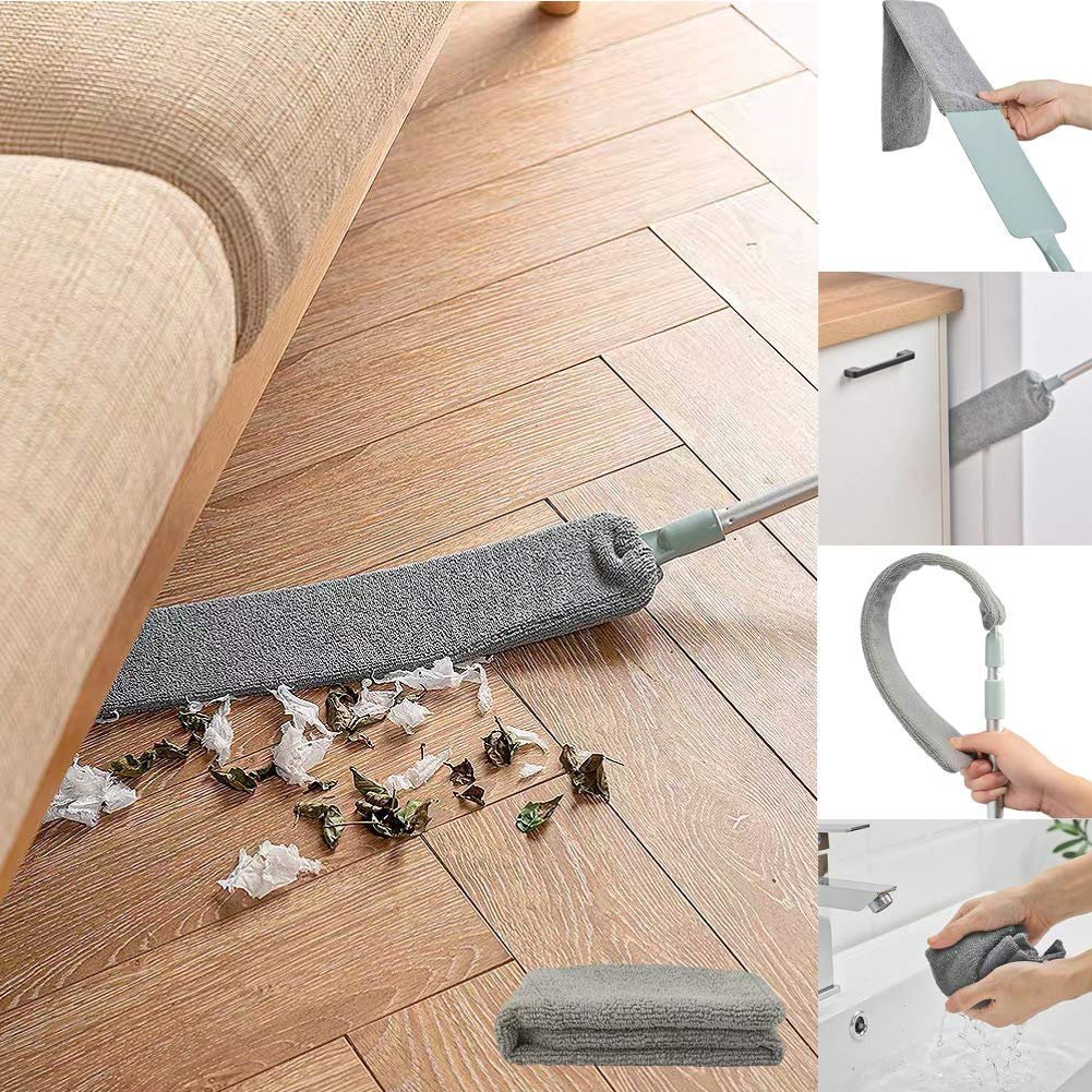 Moonval Retractable Gap Dust Cleaner, Extendable Microfiber Duster for Under Furniture & Tight Spaces