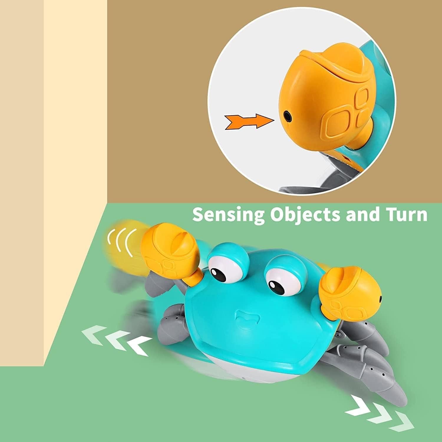 Moonval Dancing Crab Toy, USB Rechargeable Interactive Musical Crawling Toy with Lights for Kids