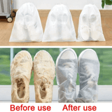 Moonval Reusable Shoe Storage Bags, Drawstring Dustproof Travel Organizer for Shoes