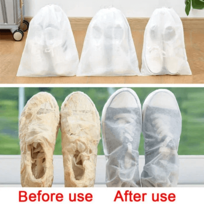 Moonval Reusable Shoe Storage Bags, Drawstring Dustproof Travel Organizer for Shoes