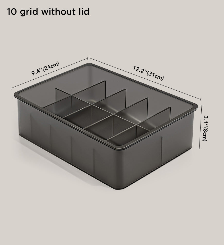 Moonval Clear Socks & Underwear Organizer Box, Divided Drawer Storage for Lingerie & Accessories