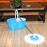 Moonval Spin Mop & Bucket Set, 360° Microfiber Floor Cleaning System with Spin Wringer