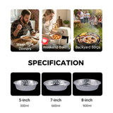 Moonval Round Aluminum Foil Trays, Oil-Resistant Disposable Baking & Food Storage Containers
