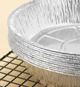 Moonval Round Aluminum Air Fryer Liners, Disposable Oil-Resistant Foil Trays for Air Fryers