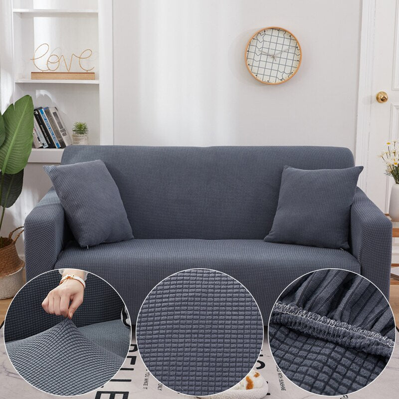 Moonval Waterproof Stretch Sofa Cover, Universal Textured Couch Protector, Cotton Blend