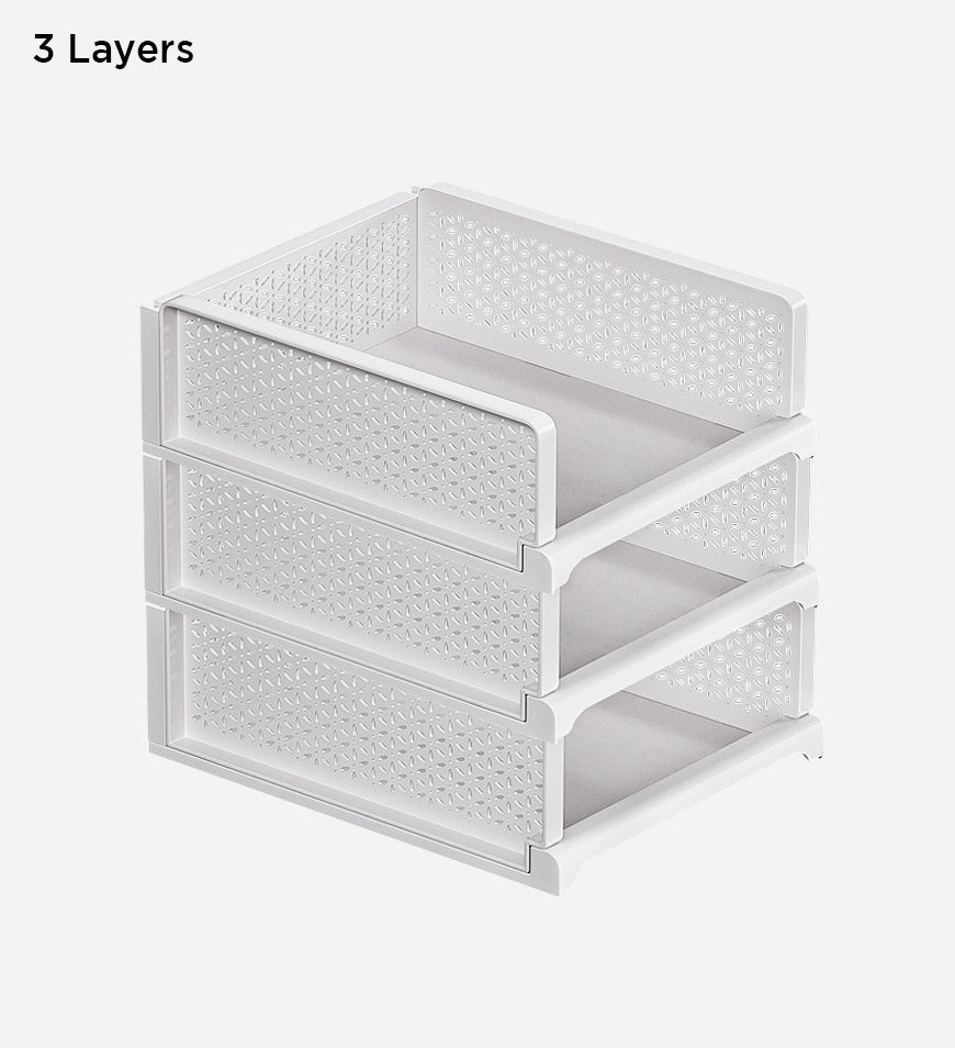 Moonval Stackable Storage Baskets, Foldable Closet Organizers for Clothes, Toys & Home Storage