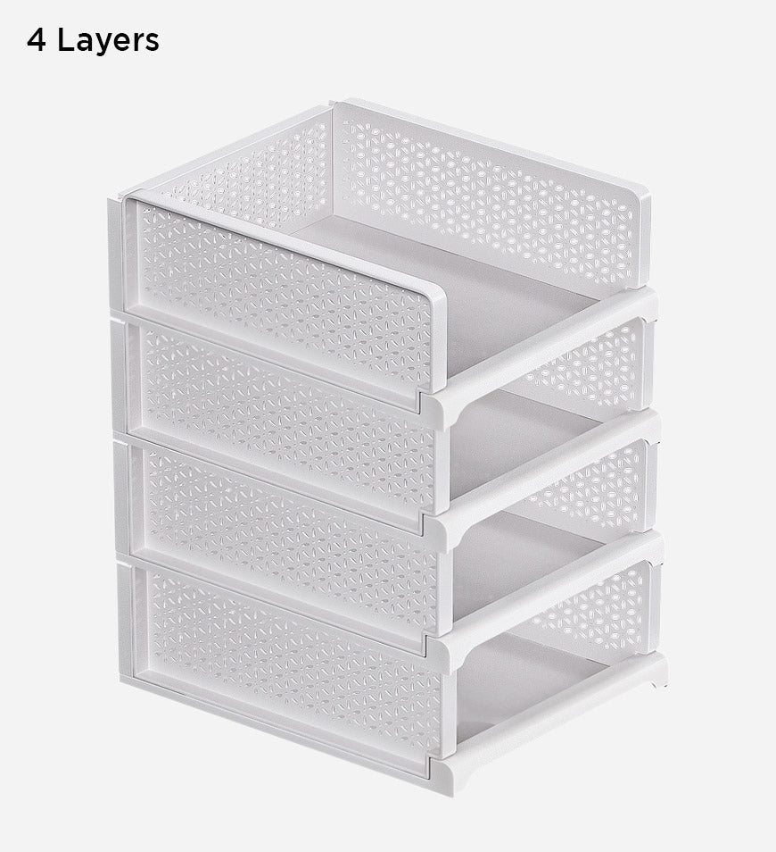 Moonval Stackable Storage Baskets, Foldable Closet Organizers for Clothes, Toys & Home Storage