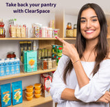 Moonval Pantry Storage Bins, Clear Organizers with Removable Dividers for Kitchen & Refrigerator