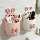 Moonval Rabbit Wall Organizer, Adhesive Storage Rack for Bathroom, Desk & Daily Essentials