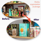 Moonval Pantry Storage Bins, Clear Organizers with Removable Dividers for Kitchen & Refrigerator