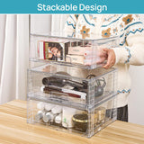 Moonval Stackable Storage Drawers, Clear Acrylic Organizer Bins for Bathroom, Kitchen & Closet