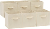 Moonval Fabric Storage Cubes, 6-Pack Collapsible Organizer Bins with Handles for Closet & Shelves