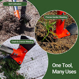 Moonval 2-in-1 Garden Hoe & Weed Puller, 60-Inch Adjustable Steel Weeding Rake