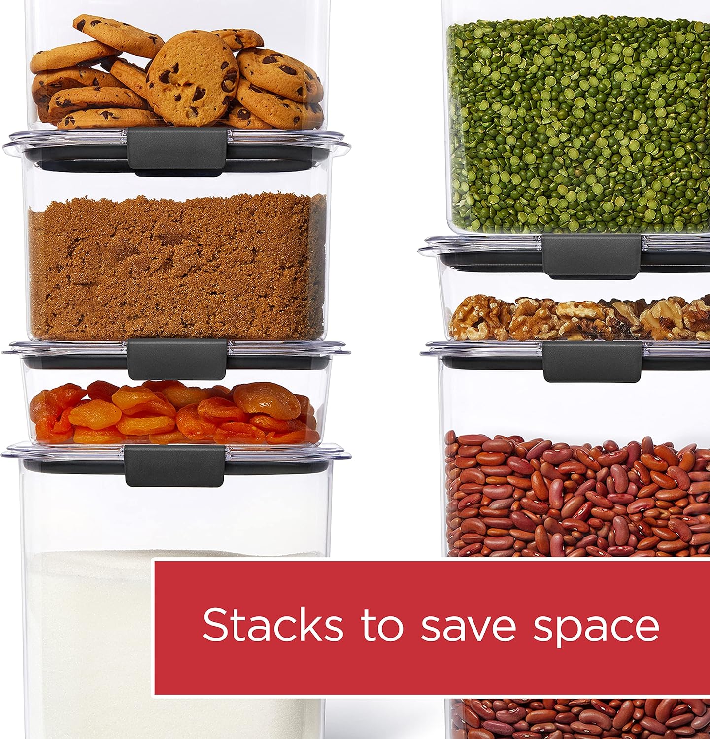 Moonval Food Storage Containers, 8-Piece Airtight BPA-Free Pantry Canister Set, Leakproof & Dishwasher Safe