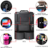 Moonval Backseat Car Organizer, 2-Pack Seat Protectors with Tablet Holder & 9 Storage Pockets